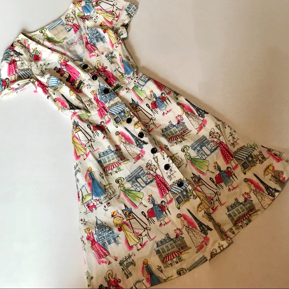 ModCloth Small Field Day Out Paris Themed Dress